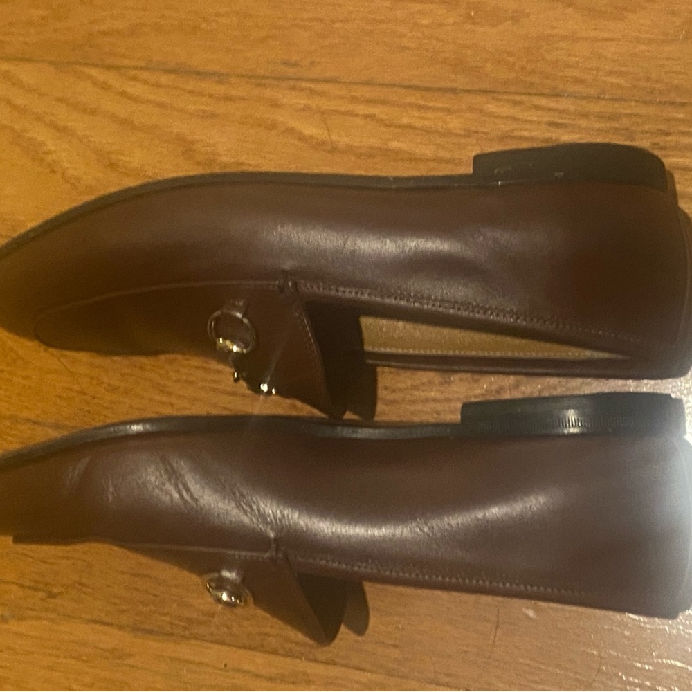 Gucci women’s Jordaan Sweet  Chestnut Leather Slip-On Loafers - Picture 6 of 10